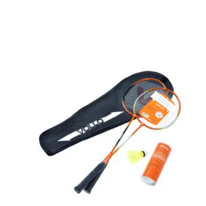 KIT BADMINTON VOLLO 2 RAQUETES 3 PETECAS DE NYLON